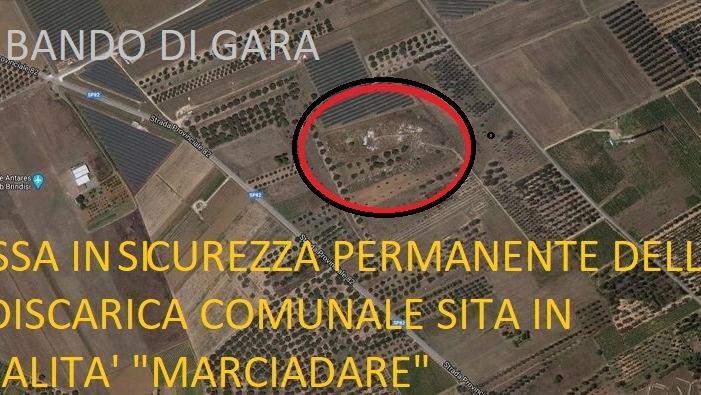 Notizia Studio Amica - AFFIDAMENTO DEI LAVORI DI “MESSA IN SICUREZZA PERMANENTE DELLA EX DISCARICA COMUNALE R.S.U. SITA IN LOCALITÀ "MARCIADARE" NEL COMUNE DI SAN PIETRO VERNOTICO (BR)”.