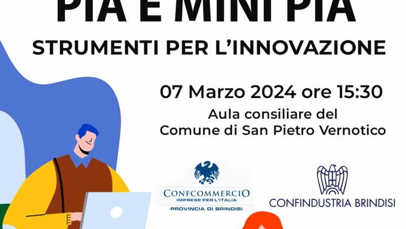 Notizia Studio Amica - Invito evento “PIA e mini PIA – Strumenti per l’innovazione”