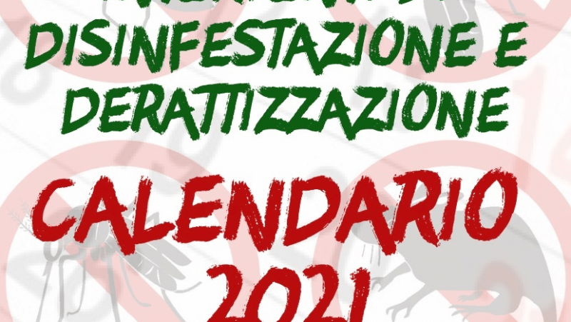 Notizia Studio Amica - SERVIZIO DI DISINFESTAZIONE E DERATTIZZAZIONE: CALENDARIO ANNO 2021